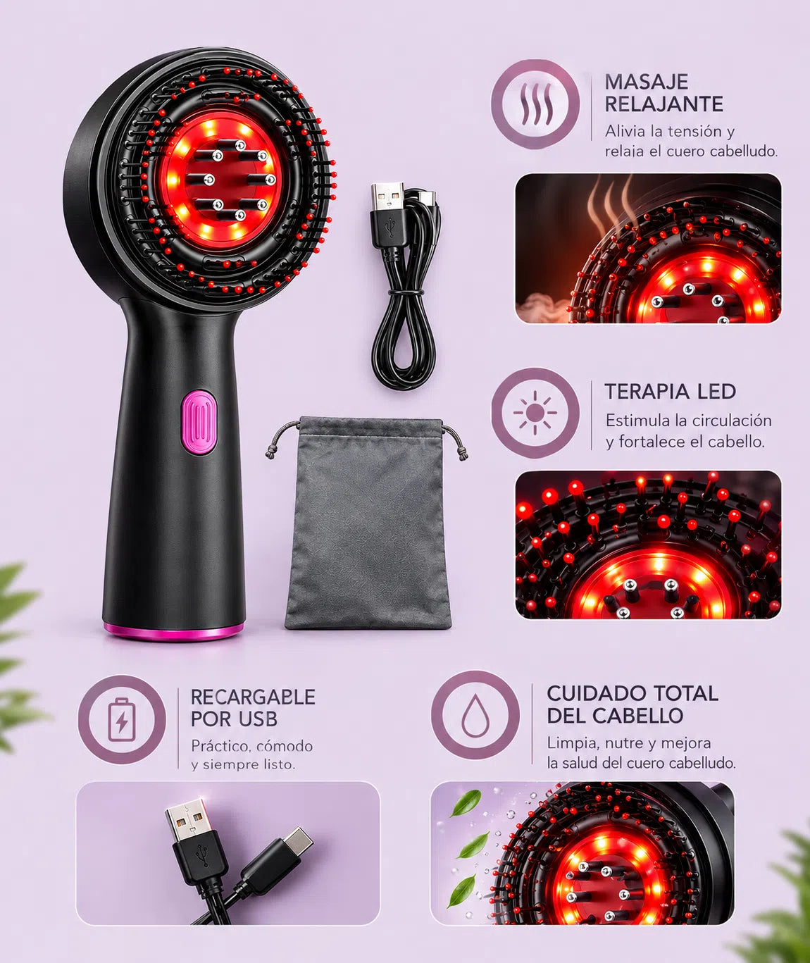 Capilux – Masajeador capilar de 1400mAh